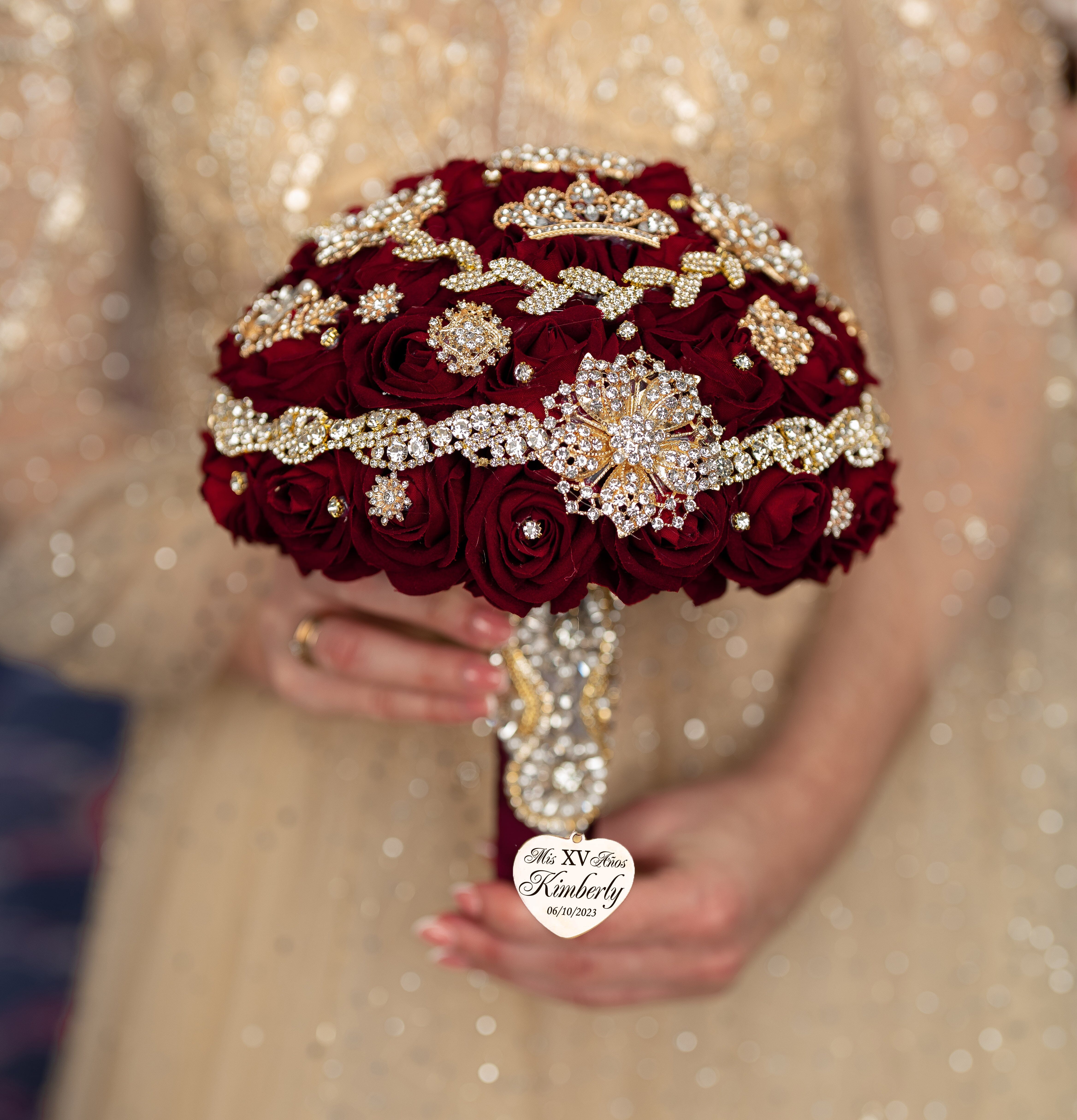 Burgundy clearance brooch bouquet