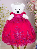 Fuchsia silver teddy bear for quinceanera