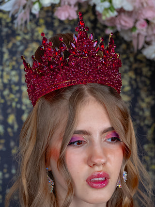 Burgundy quinceanera crown