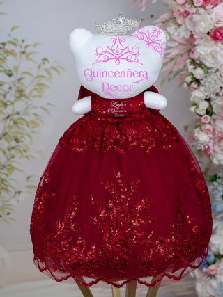 [Kitty] Burgundy with Silver Quinceanera Cat Doll