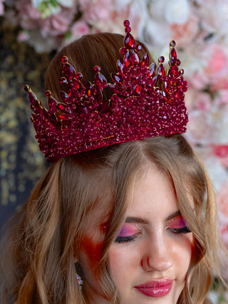 Burgundy quinceanera crown