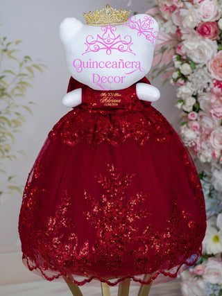 [Kitty] Burgundy with Gold Quinceanera Cat Doll