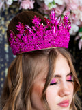Quinceanera crown fuchsia with gold