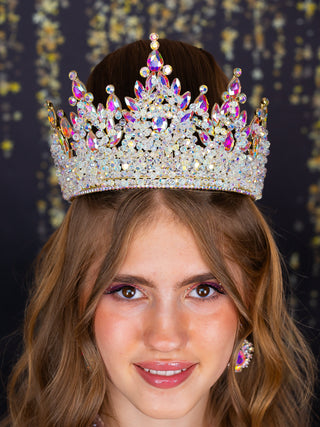 Big quinceanera crown tornasol gold