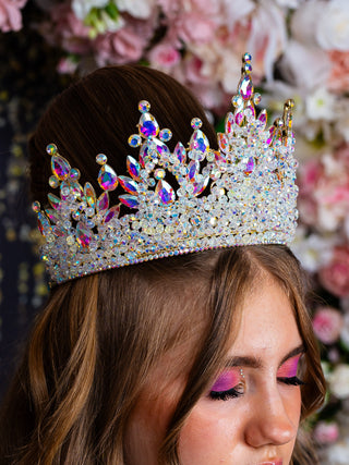 Big quinceanera crown tornasol gold