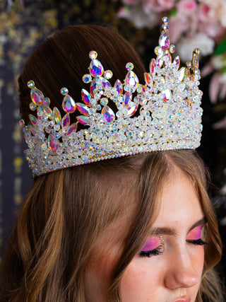 Big quinceanera crown tornasol gold