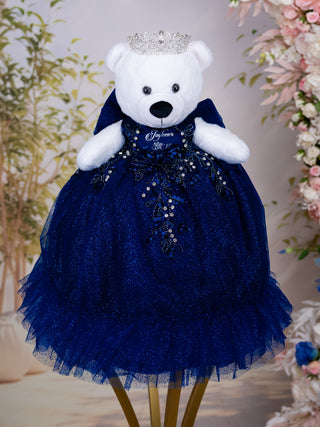 navy blue quinceaera dress KissProm Sweetheart Tulle Quinceanera Dresses With Beadings, Navy Blue / 20 Corset Back Embellishment Dancing Queen 1724 Navy Blue