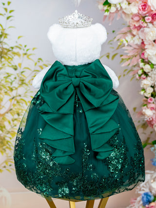 Emerald green with silver Quinceanera Teddy Bear