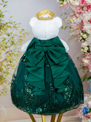 Emerald green with gold Quinceanera Teddy Bear