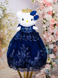 Navy blue with bow Quinceañera kitty