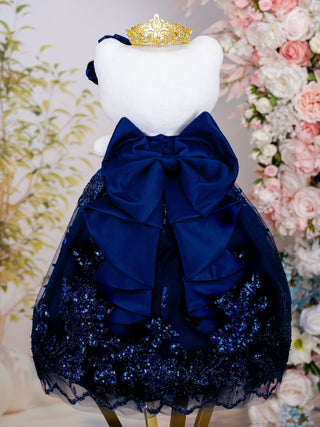 Navy blue with bow Quinceañera kitty