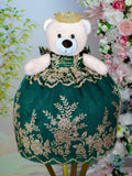 Green with Gold teddy bear for quinceanera