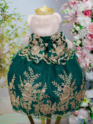 Green with Gold Teddy Cat for Quinceanera