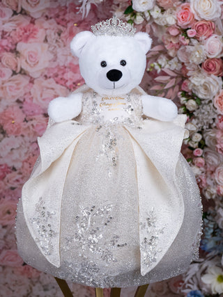 Champagne Fantasy with Bow Quinceanera Teddy Bear