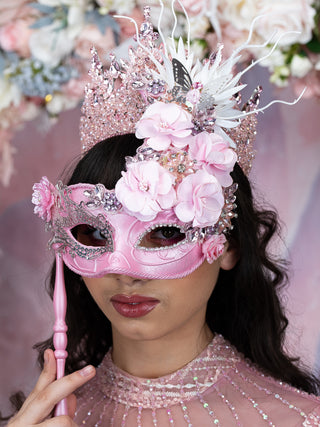 Pink quinceanera masquerade mask