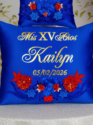 Beauty and the Beast quinceanera kneeling pillow, shoes pillow