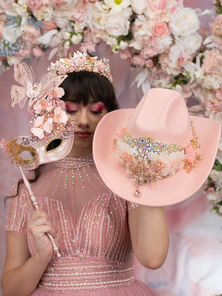 Masquerade Quinceanera Package Mask, Bouquet and tiara Rose Gold Masquerade Quinceanera Package Mask, Bouquet and tiara Rose Gold