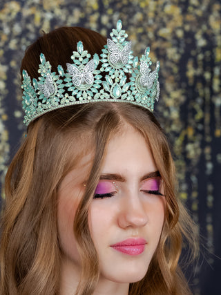Sage green with butterflies Quinceanera Tiara