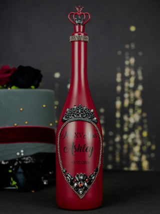 Burgundy Black Quinceanera Rosary