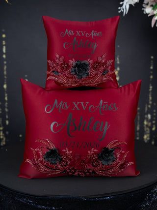 Burgundy Black Quinceanera Bible (Spanish version)