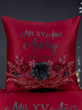 Burgundy Black Quinceanera Tiara Pillow