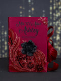 Burgundy Black Quinceanera Biblia and rosary (English version)