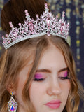 Light pink silver Quinceanera crown