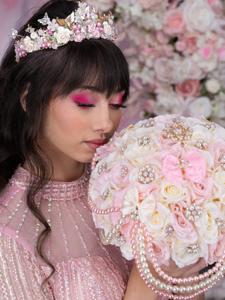 Champagne Pink Tiara Quinceanera