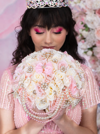 Champagne Pink Tiara Quinceanera