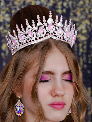 Blush pink silver Quinceanera crown