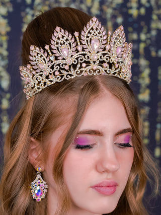 Blush pink gold Quinceanera crown