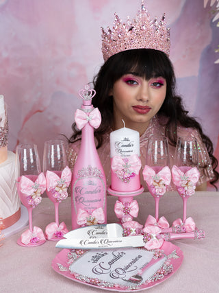 Pink floral quinceanera Tiara Quinceanera