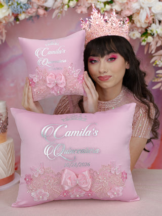 Pink quinceanera pillows set