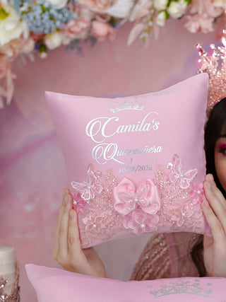 Almohada de rodillas de quinceañera rosa, almohada de zapatos