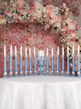 Dusty Blue Silver 15 candle ceremony for quinceanera