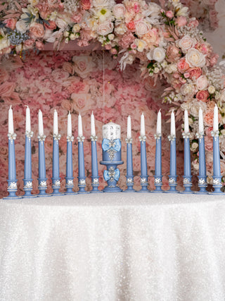 Dusty Blue Silver 15 candle ceremony for quinceanera