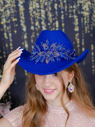 Royal blue with Bow Quinceanera Tejana Hat