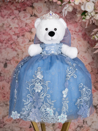 Dusty Blue Silver 15 candle ceremony for quinceanera