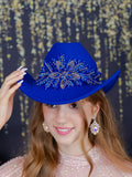 Royal blue with Bow Quinceanera Tejana Hat