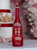 Wine red with tiara 1 quinceanera champagne glass