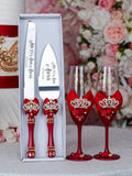 Wine red with tiara 1 quinceanera champagne glass