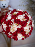 Wine Red with Ivory Quinceanera bouquet 9 inches