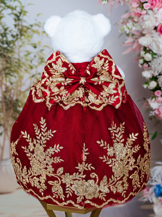 Burgundy Last Teddy Bear for Quinceanera