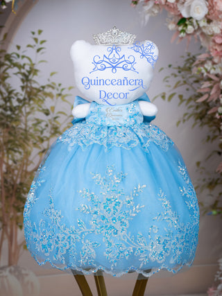 Light Blue Silver Muneca Cat for Quinceanera