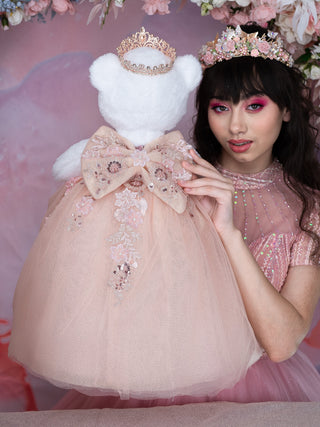 Rose Gold Quinceanera theme pillows set and Shinning Teddy Bear