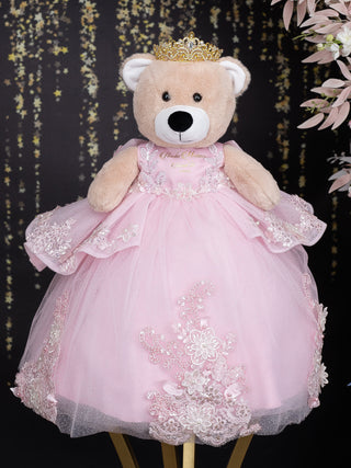 light pink with gold quince dress Mini Quinceaera Dress in Pink with Gold Accents