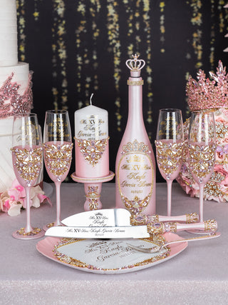 Blush quinceanera tiara pillow