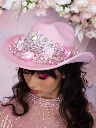 Pink quinceanera cowgirl hat