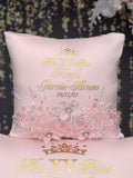 Blush quinceanera tiara pillow