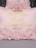 Blush quinceanera tiara pillow